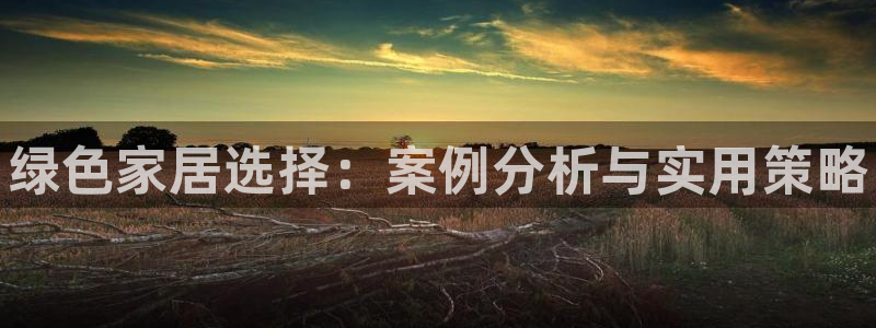 杏耀代理注册开户：绿色家居选择：案例分析与实用策略